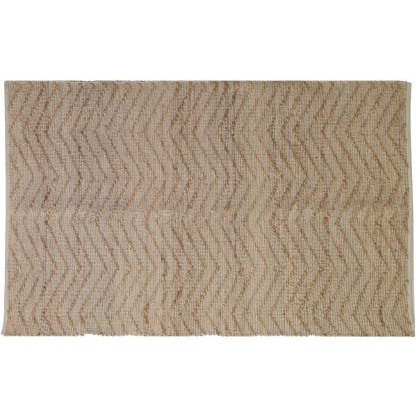 Tapis en jute et coton naturels Zig-zag