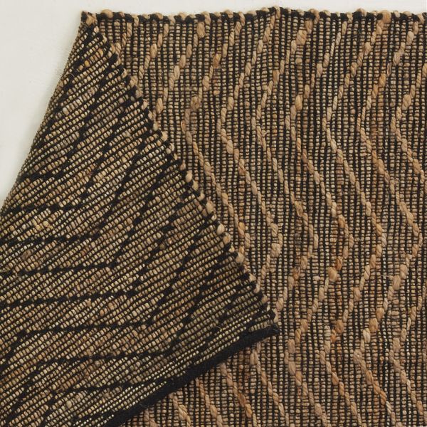 Tapis en jute et coton naturels Zig-zag - AUB-5293