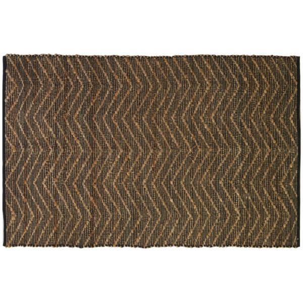 Tapis en jute et coton naturels Zig-zag