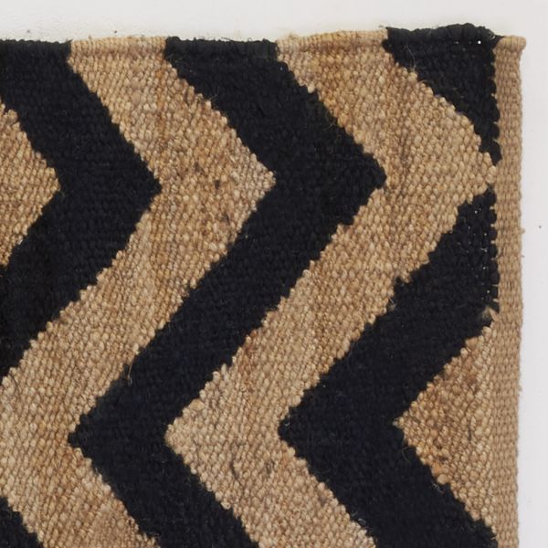 Tapis en jute naturel et noir graphique - AUBRY GASPARD