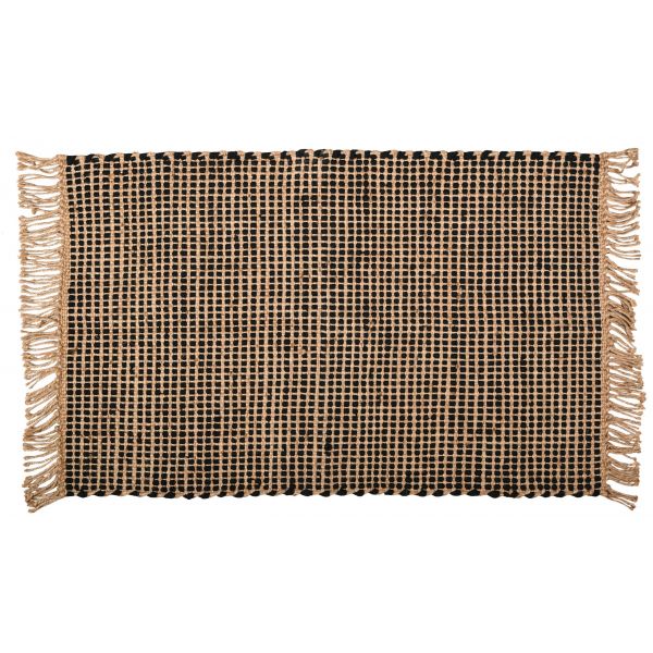Tapis en jute naturel et noir