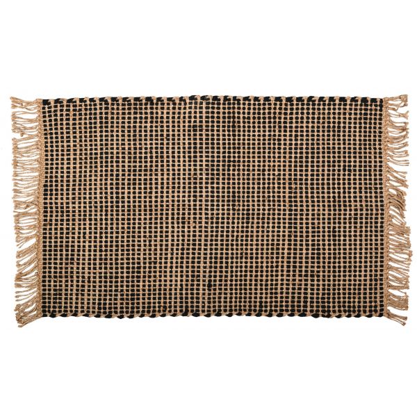 Tapis en jute naturel et noir