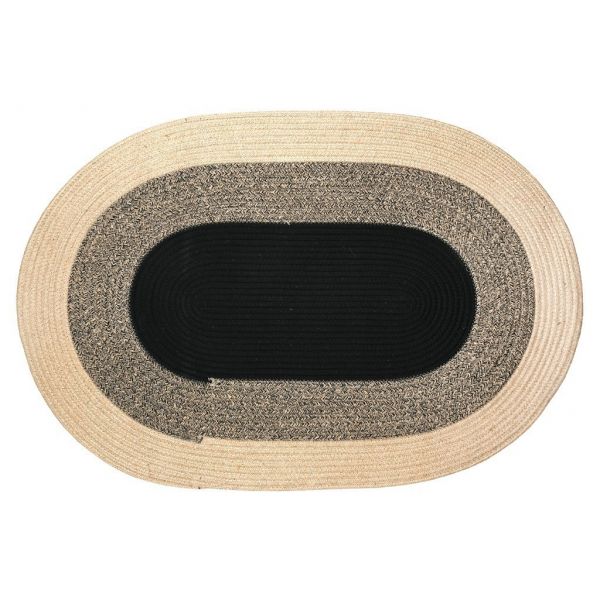 Tapis ovale en jute naturelle et teintée