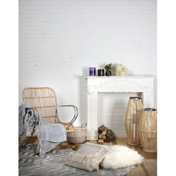 Tapis rectangulaire en jonc de mer et maïs - AUBRY GASPARD