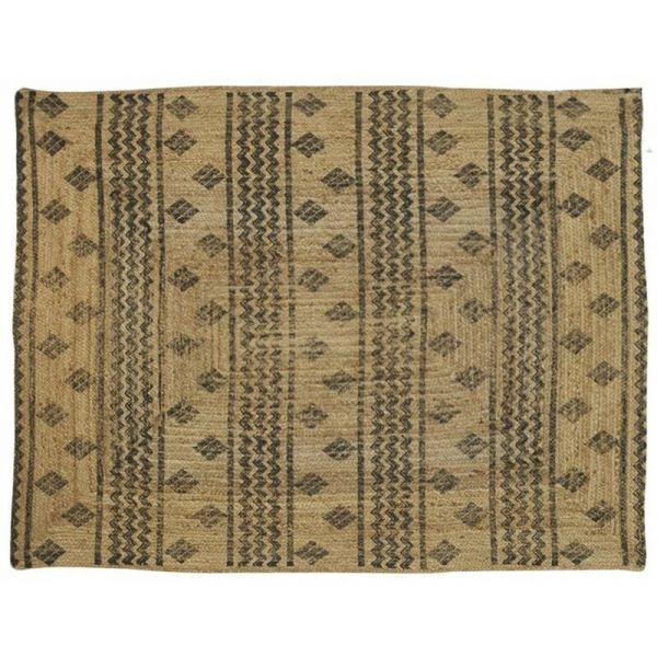 Tapis rectangulaire en jute naturelle et teintée