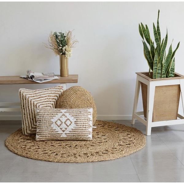 Tapis rond en jonc naturel Bohème - AUBRY GASPARD