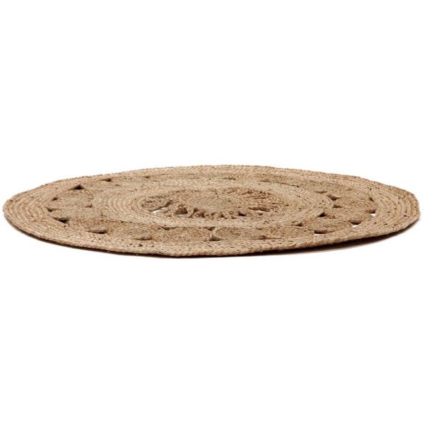 Tapis rond en jute ajourée 90 cm - 5