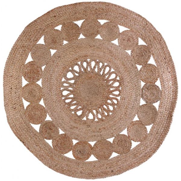 Tapis rond en jute ajourée 90 cm - 6