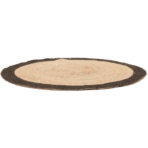 Tapis rond en jute bord coloré 120 cm - 44,90