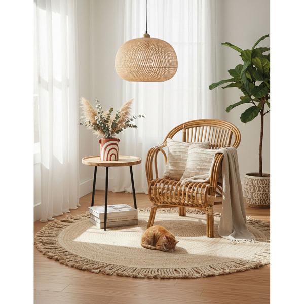 Tapis rond en jute avec franges - AUBRY GASPARD
