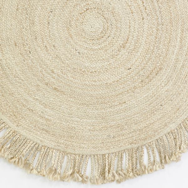 Tapis rond en jute avec franges - AUBRY GASPARD