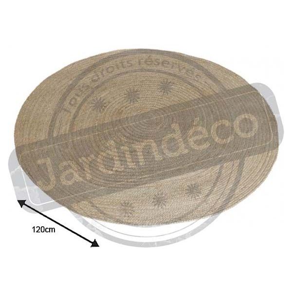 Tapis rond en jute naturel tressé - AUBRY GASPARD