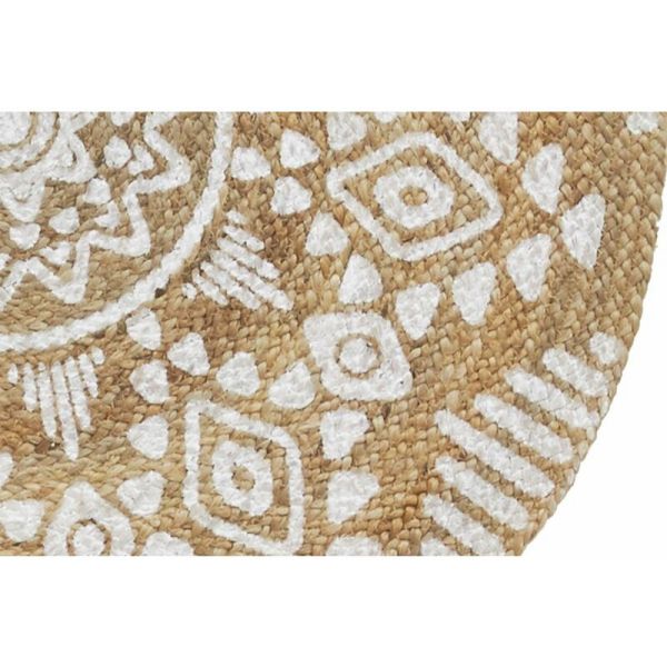 Tapis rond en jute naturelle motif ethique - AUBRY GASPARD