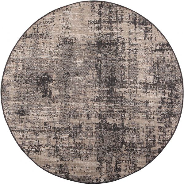 Tapis rond en polypropylène gris Catania