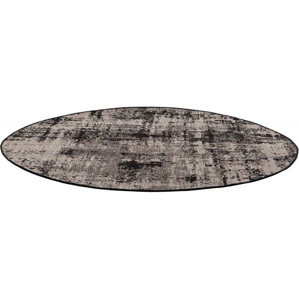 Tapis rond en polypropylène noir Catania - SDE-0331