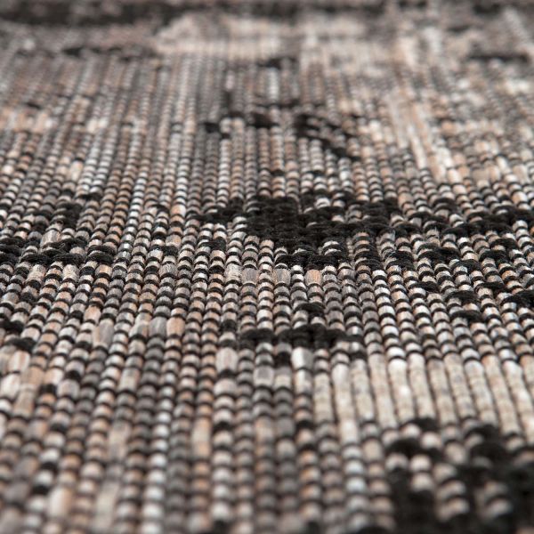 Tapis rond en polypropylène noir Catania - VIVARAISE