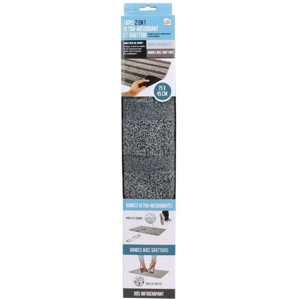 Tapis 2 en 1 ultra-absorbant et- grattoir 45x75 cm - 6