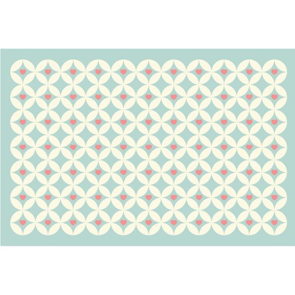Tapis en vinyle carreaux de ciment Coeur