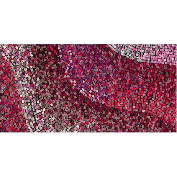 Tapis en vinyle effet mosaique rouge