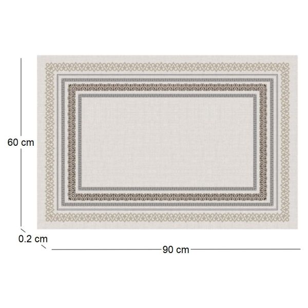Tapis en vinyle effet tissage beige - CON-0188