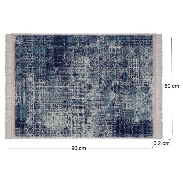 Tapis en vinyle effet tissage bleu nuit - CON-0190