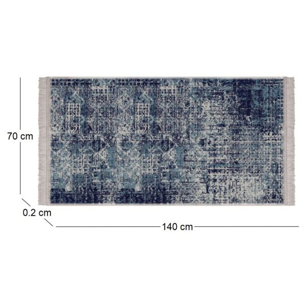 Tapis en vinyle effet tissage bleu nuit - CON-0191