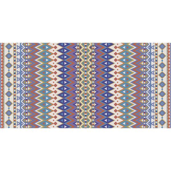 Tapis en vinyle effet tissage violet multicolore
