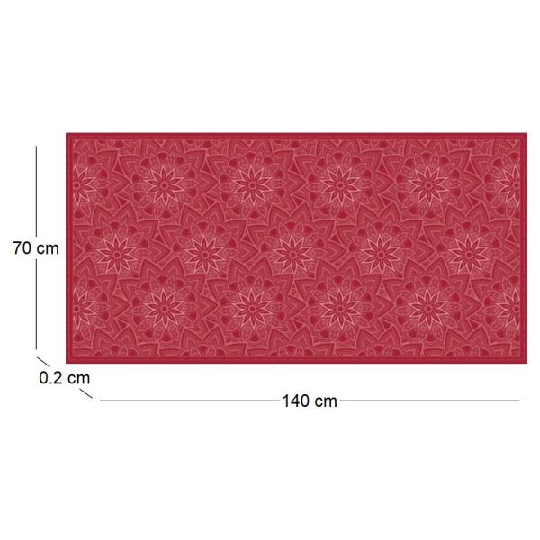 Tapis en vinyle fleurs mandala rouge - CON-0207