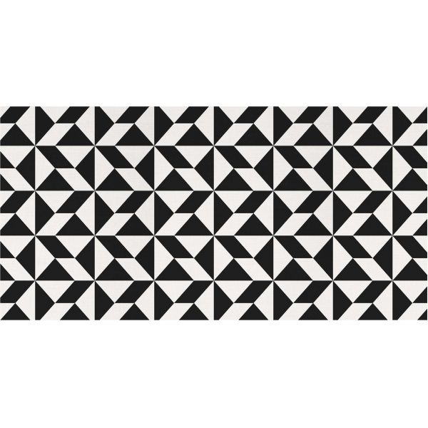 Tapis en vinyle graphique noir et blanc
