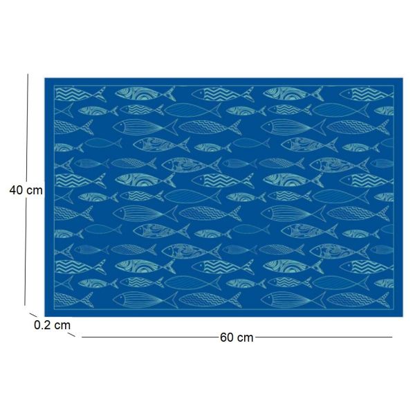 Tapis en vinyle motifs poissons - CON-0218
