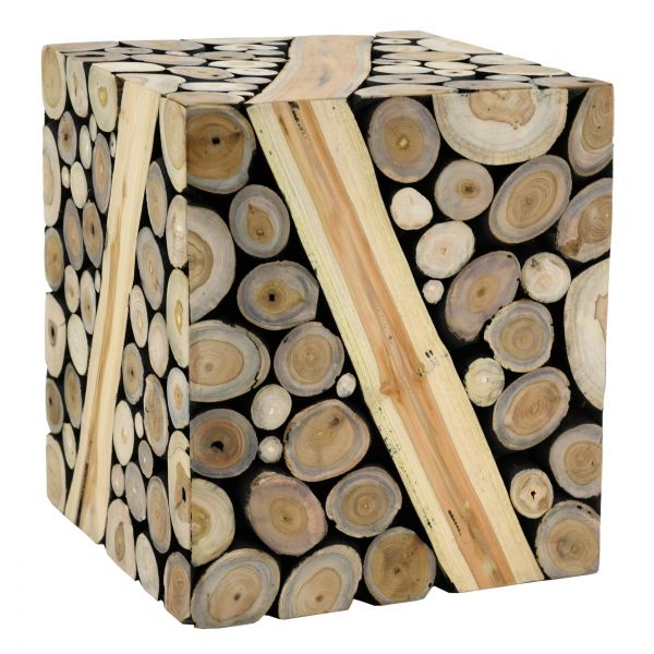 Tabouret en teck teinté