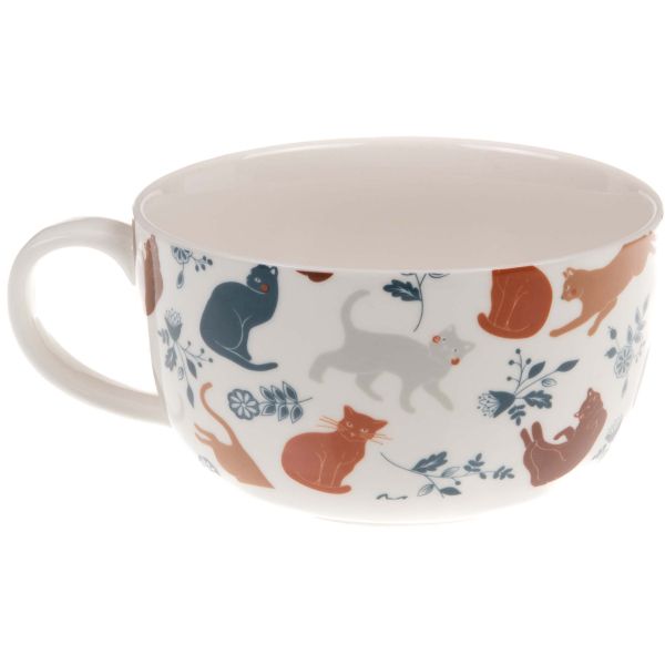 Tasse déjeuner en porcelaine imprimé Léo