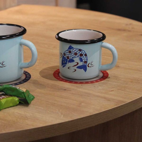 Tasse en émail coloré Décors - 6
