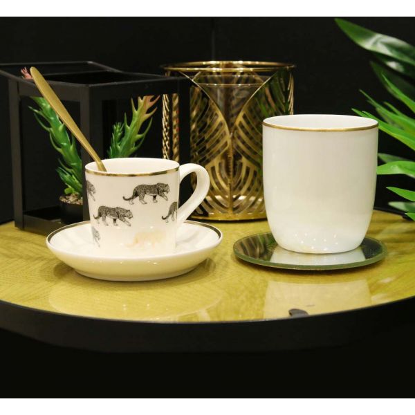 Tasse en porcelaine liseré doré 18 cl - 6