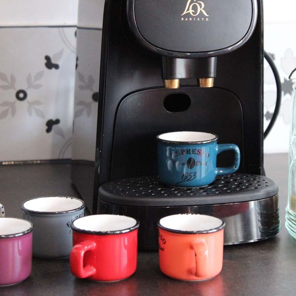 Tasses colorées en céramique Bistrot (Lot de 6) - ANTIC LINE CRéATIONS