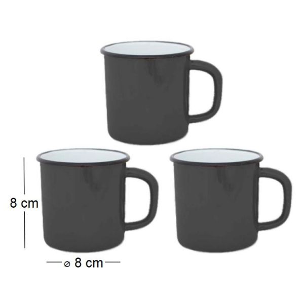 Tasses en émail coloré Classic (Lot de 3) - 5