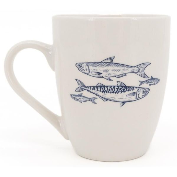 Vaisselle en porcelaine blanche Banc de Poissons - AUB-6814