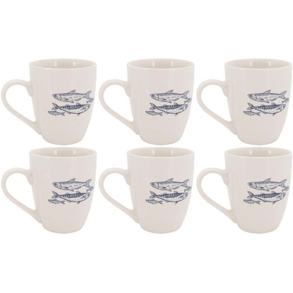Vaisselle en porcelaine blanche Banc de Poissons