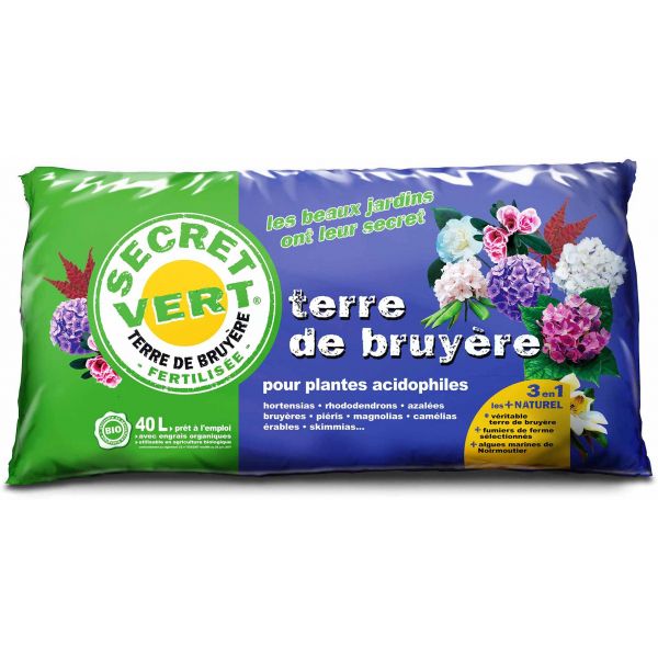 Terre de bruyère bio pour plantes acidophiles