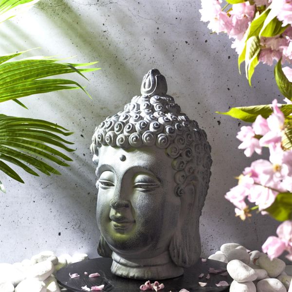 Tête de bouddha en magnésia 42 cm - THE HOME DECO FACTORY