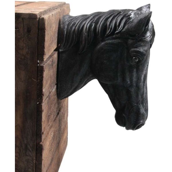 Tête de cheval noir en résine - Farmwood animals
