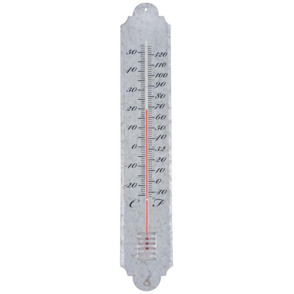 Thermomètre de jardin en zinc patiné 50cm