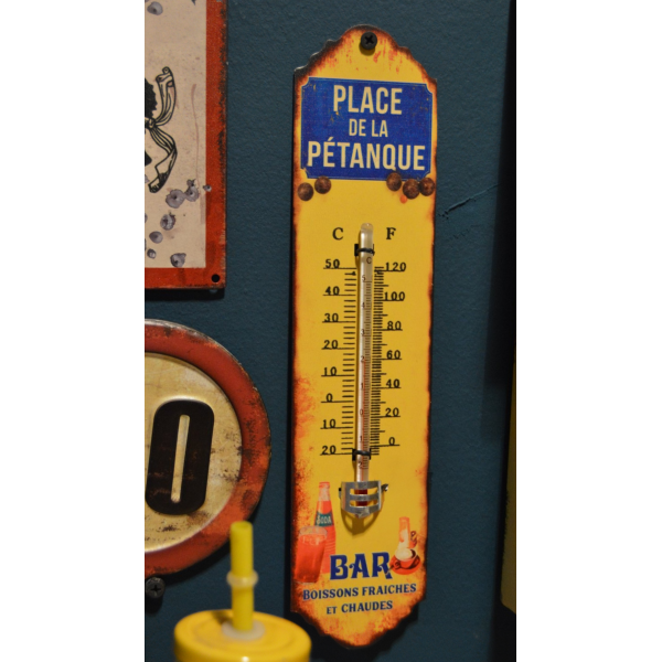 Thermomètre  en métal Pétanque 30 x 7 cm - ANT-0888