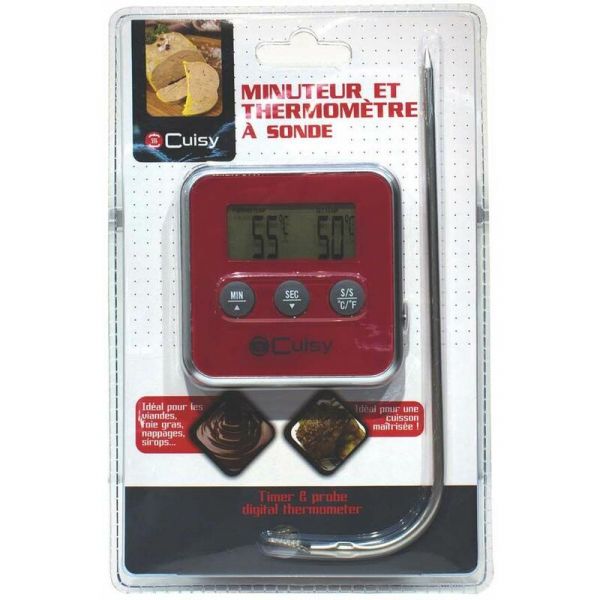 Thermomètre à sonde et minuteur électronique - 10,90
