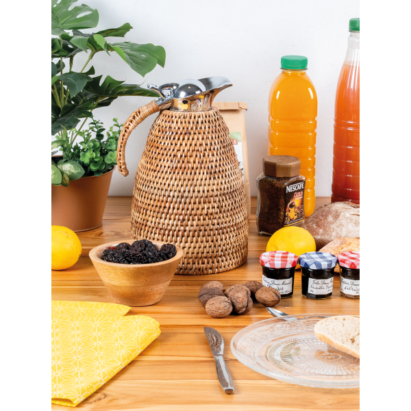 Thermos en inox et rotin - AUBRY GASPARD