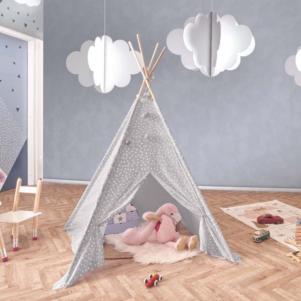 Tipi enfant en tissu 160 cm Little house - THE HOME DECO KIDS