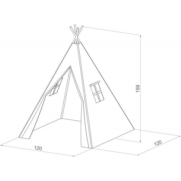 Tipi enfant toile et pin avec coussins de sol Alba - PRA-0161