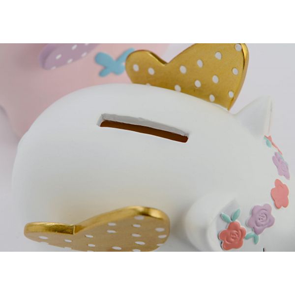 Tirelire cochon ailé en résine - 25,90