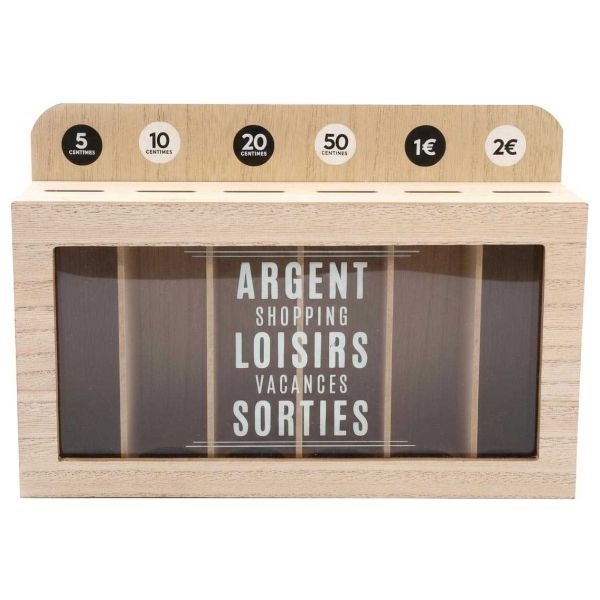 Tirelire compartimentée Shopping 30x20 cm - 13,11