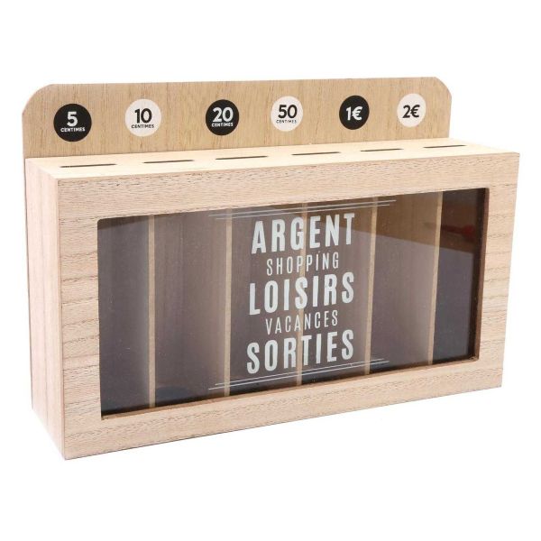 Tirelire compartimentée Shopping 30x20 cm